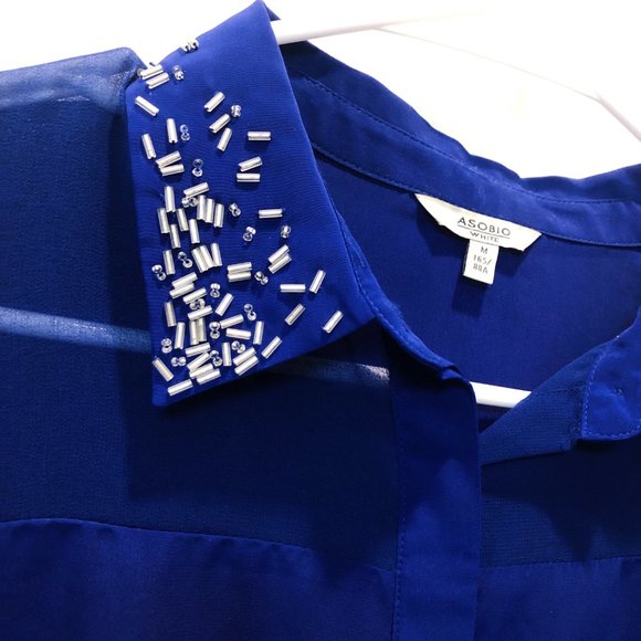 Asobio blue button-down blouse (M, 165/88A) - Picture 3 of 3